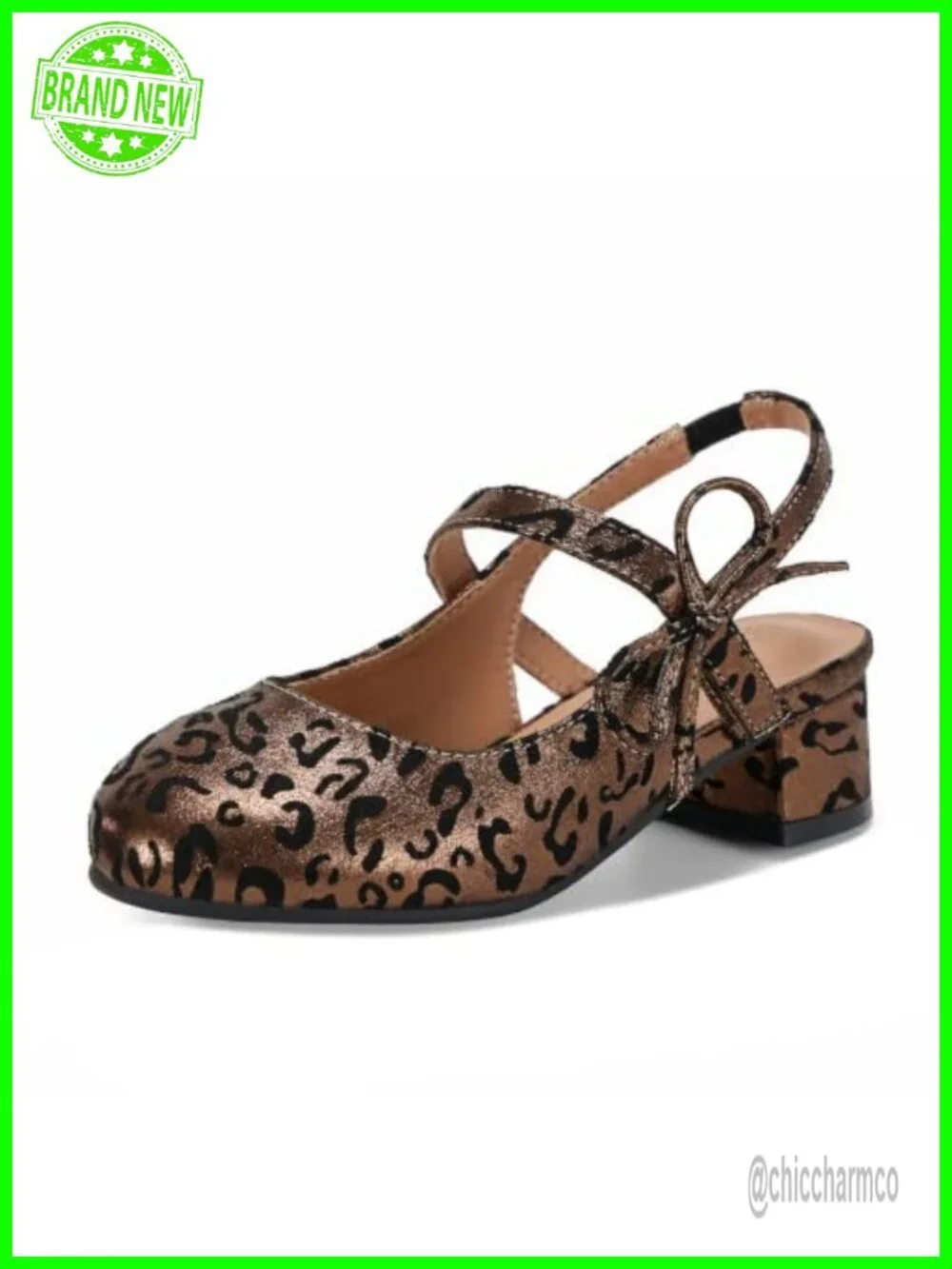 Girls Low Heel Slingback Mary Jane Bow Pumps Faux Leather